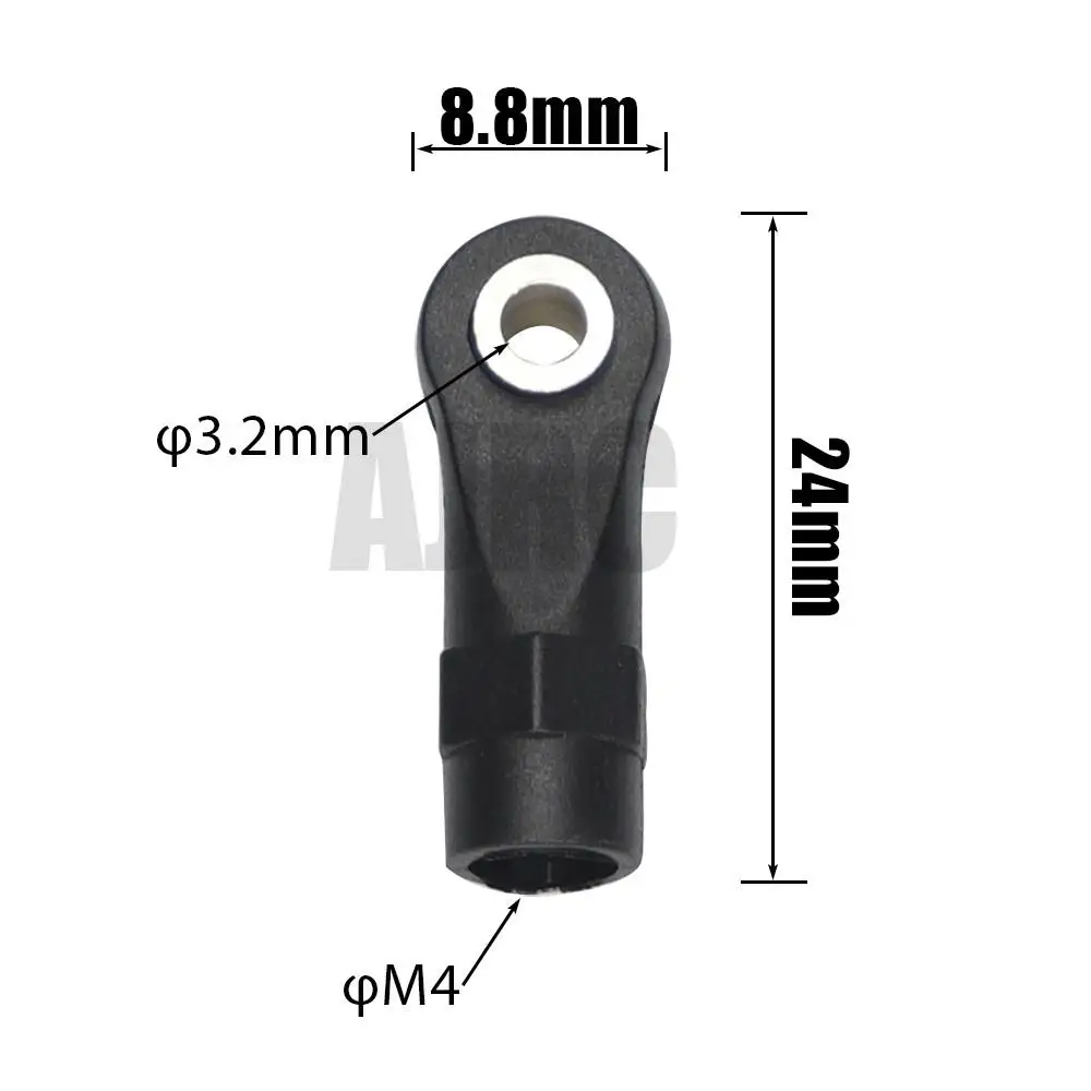 Embouts de bielle en plastique M4, 10 pièces, tête de Joint, filetage dans le sens des aiguilles d'une montre pour TRX-4 Axial SCX10 Wraith 1/10 RC, pièces de mise à niveau de voiture