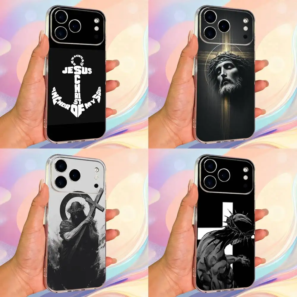 

Jesus Faith Art Christian Phone Case For iPhone 14,13,12,11,17,16,15,Pro,Max,Plus,X,XS,XR,SE,Mini Transparent Soft Cover