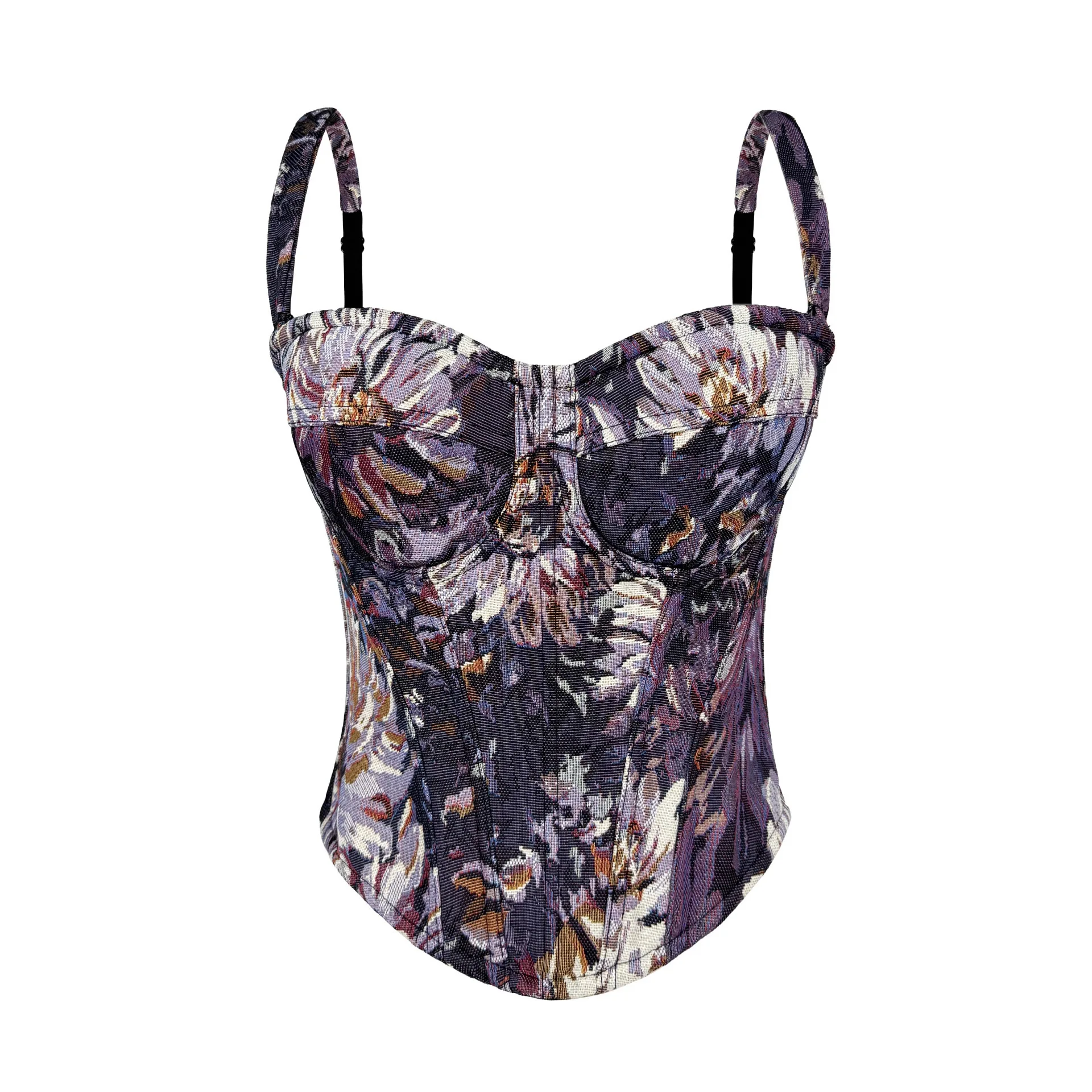 

Новая женская модная блузка-бюстье в ретро-стиле с косточками, на бретельках, с подкладкой, облегающая, для ношения как нижний или верхний слой