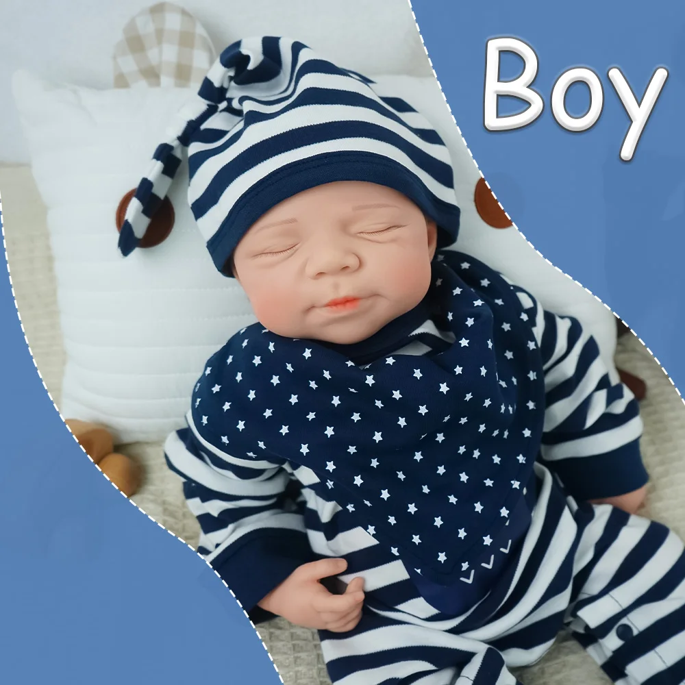 

18.3-inch 3.3kg newborn baby boy solid silicone • one-piece body • realistic sleep expression • museum level details