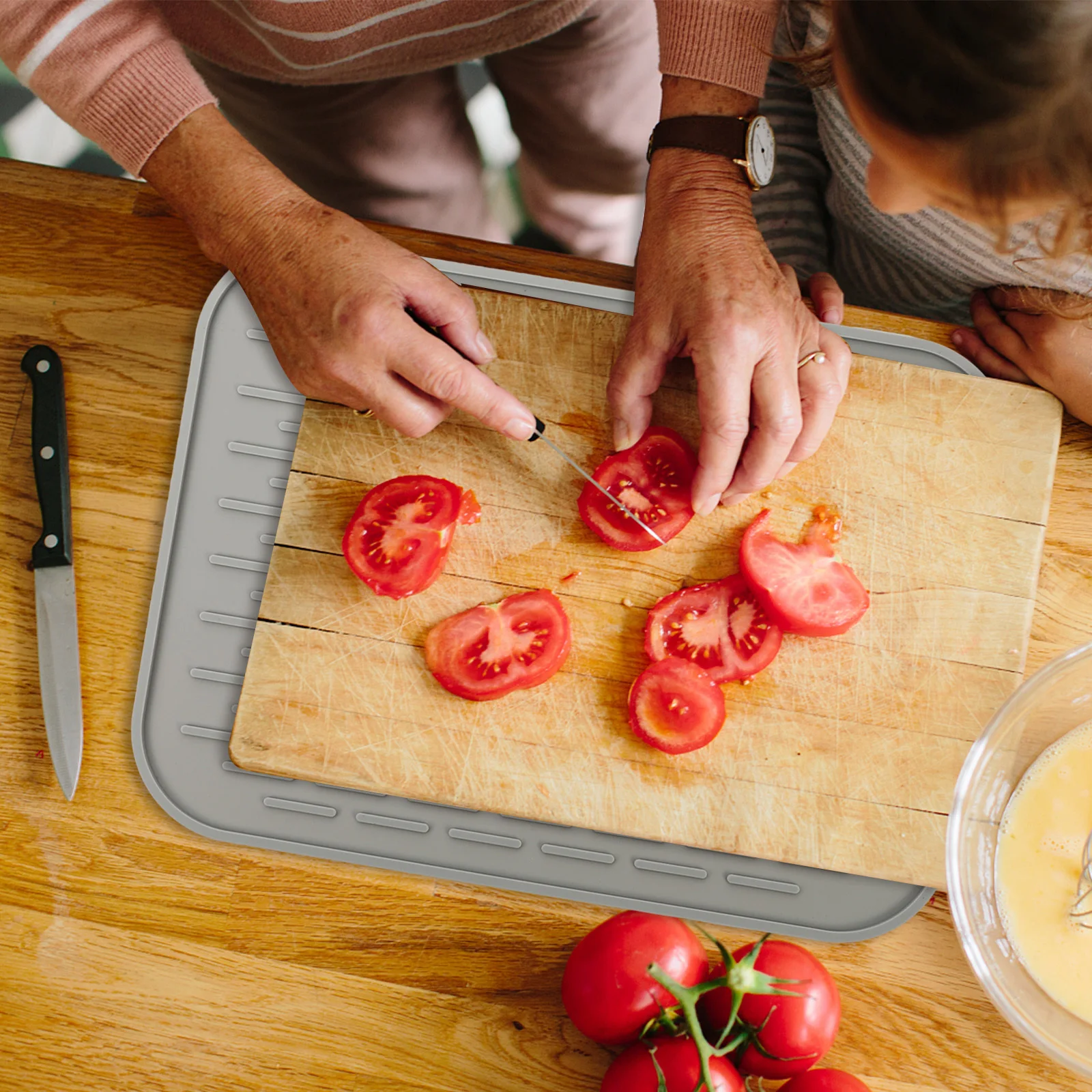 

3Pcs Silicone Draining Pad Anti-Slip Heat Insulation Mat for Kitchen Dish Drying Cup Drain Mat Roll Up Design Easy Clean
