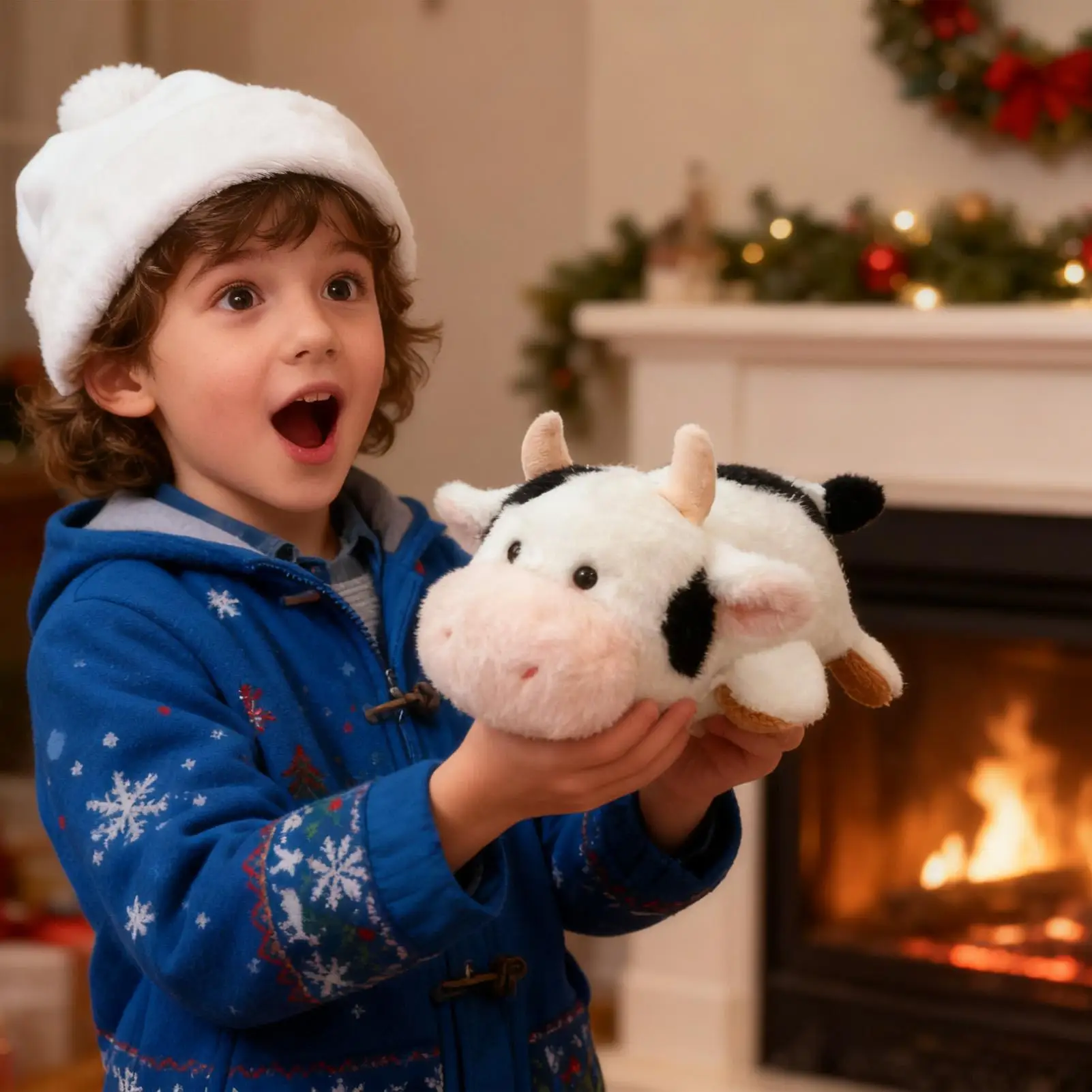 

Мягкая корова, плюшевая, 13,7 дюйма, двусторонний интерактивный декор, плюшевые игрушки «Лошадь до коровы» для детей, девочек, мальчиков, подруг