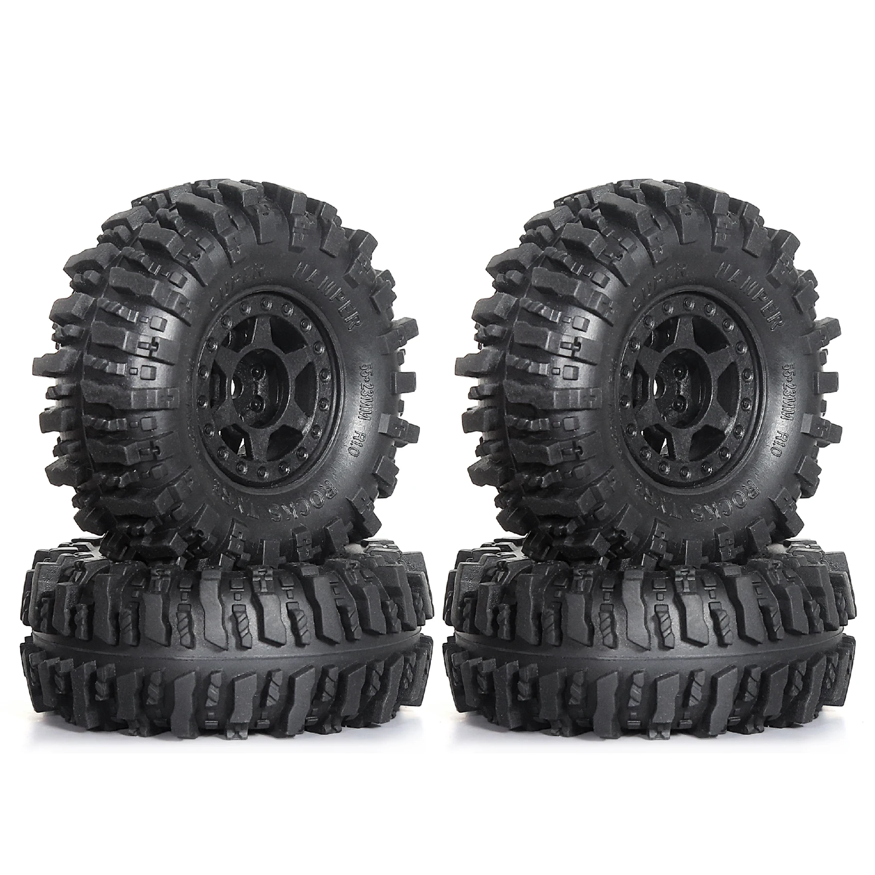 4pcs 1.0 Crawler Tires Plastics 1.0 Wheel Lightweight Design 1/18 1/24 RC Crawler Tires for SCX24 TRX4M FMS FCX24 FCX18 AX24