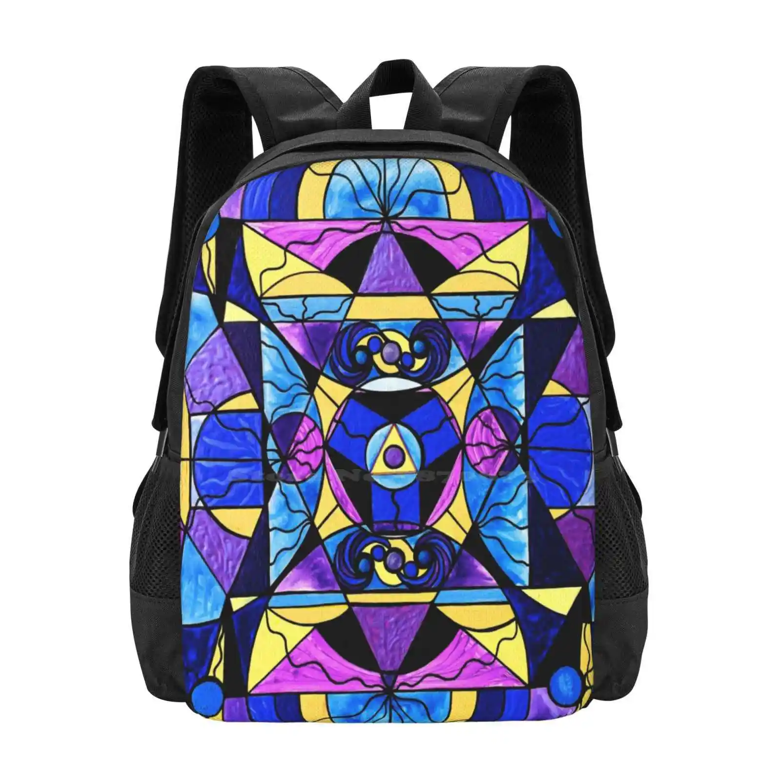 

I Know Hot Sale Backpack Fashion Bags I Know Vibrational Frequency Pattern Acrylic Energetic Sacred G Geometry Teal Swan