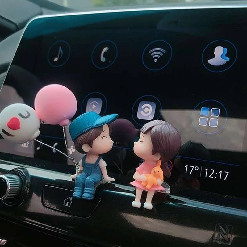 

Car Air outlet clip Decoration Cute Cartoon Couples Action Figure Balloon Ornament Auto Interior Dashboard Accessories Girl Gift