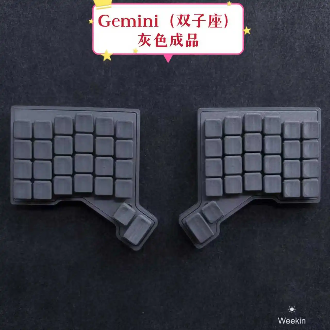 NEUE Gemini Ultradünne geteilte Tastatur, individuell verkabelt, Hot-Swap-Schokolade V1switch RGB Qmk VIAL RP2040-Chip, gepaart mit 2 MB Flash-Speicher