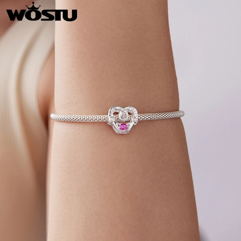 WOSTU 925 فضة الشكر تركيا قلادة لا نهاية لها الحب سحر الأصلي صالح للنساء محظوظ سوار DIY غرامة مجوهرات #3