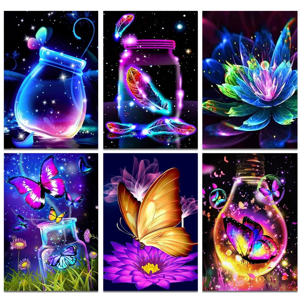 Neue volle Runde Diamant Malerei Kreuzstich Fantasie Schmetterling Landschaft 5D DIY Diamant Stickerei Mosaik Kit Home Decor Geschenk