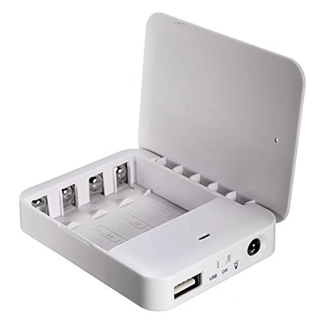 USB Gadget USB Charger External Power Box Battery Charger Emergency Charging By 4pcs AA Batteries With USB Port and Flashlight