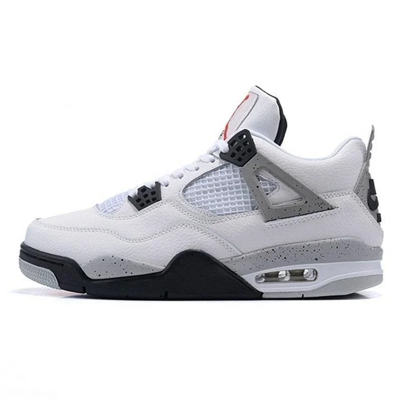 Nike-JORDAN- Air Retro 4 4S Thunder Uni Noir Black BORDEAUX Women Men Sports Sneakers Trainers Basketball Shoes aj4s