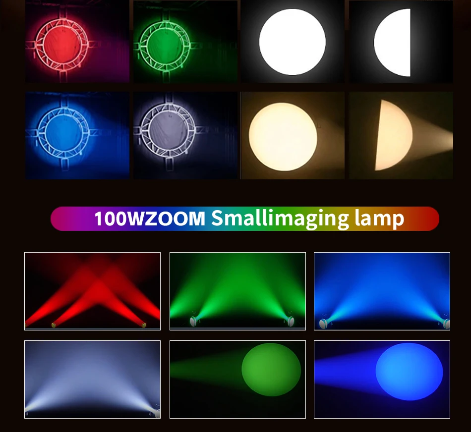 Mini 100W DMX Zoom Profil-Scheinwerfer für Studio, Gobo-Spotlight mit variablem Zoom, Ellipsoidaler DMX LED Leko für Lichtshows, DJ und Clubs – Detail 8