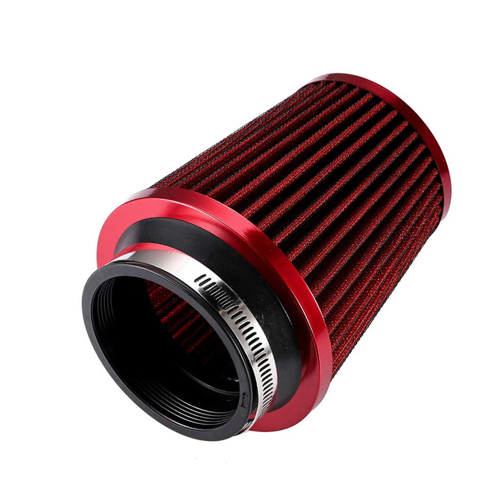 

Universal 76Mm Cold Air Intake Filter System Car Aluminum Alloy Hose Kit High Density Fiber Fuel Saving Engine Protection Intake