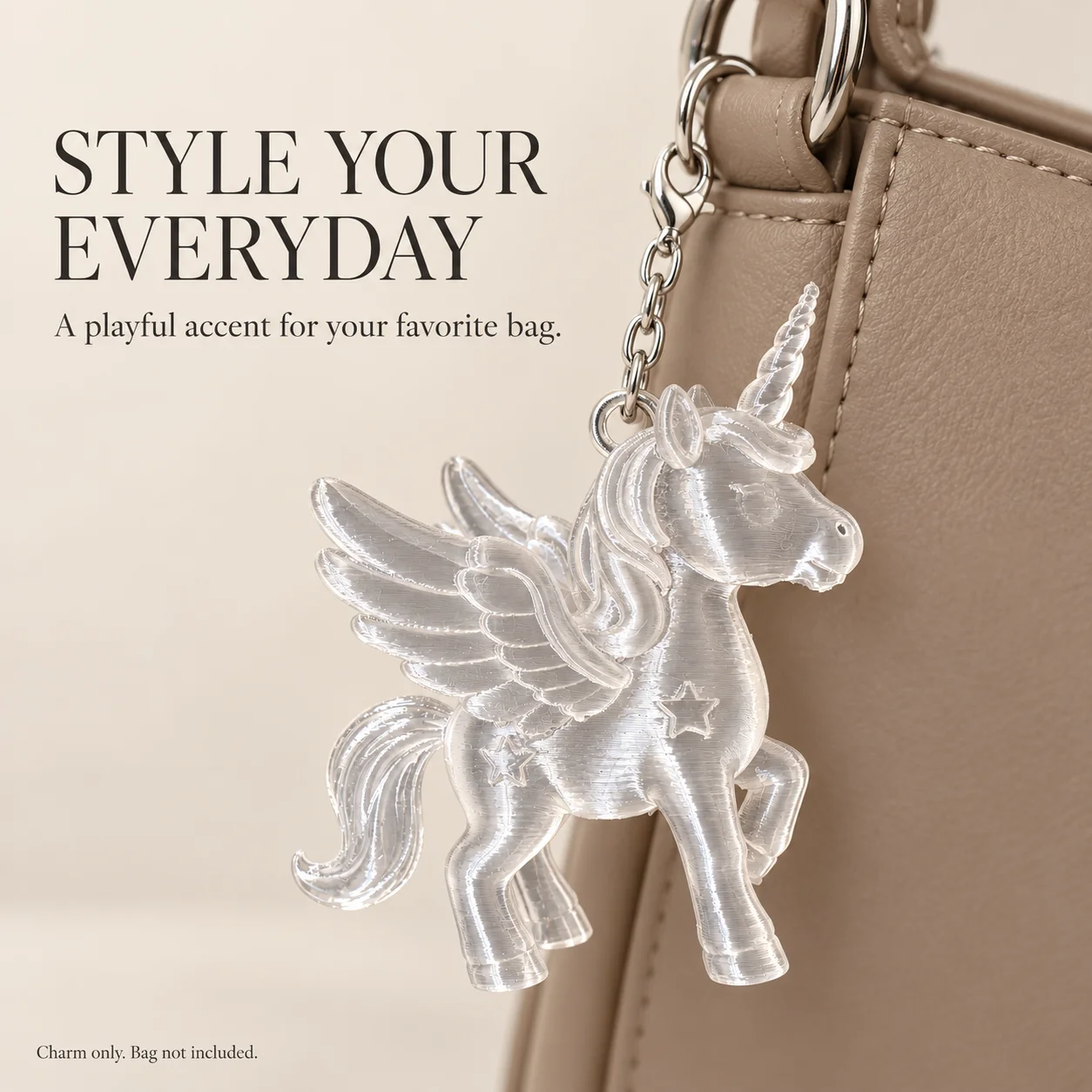 Cute transparent unicorn horse pendant necklace, pendant necklace for ladies, girls, boys Christmas gifts
