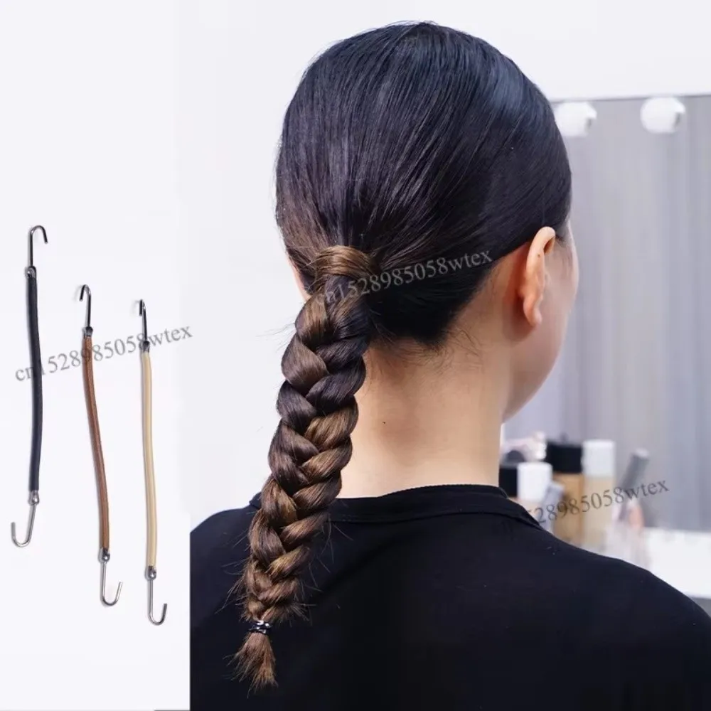 5/10Pcs Rubber Elastic Hook Ponytail Clip High Elastic Design Fixed Rubber Band Double Hooks Hair Bands Coiled Hair Hook