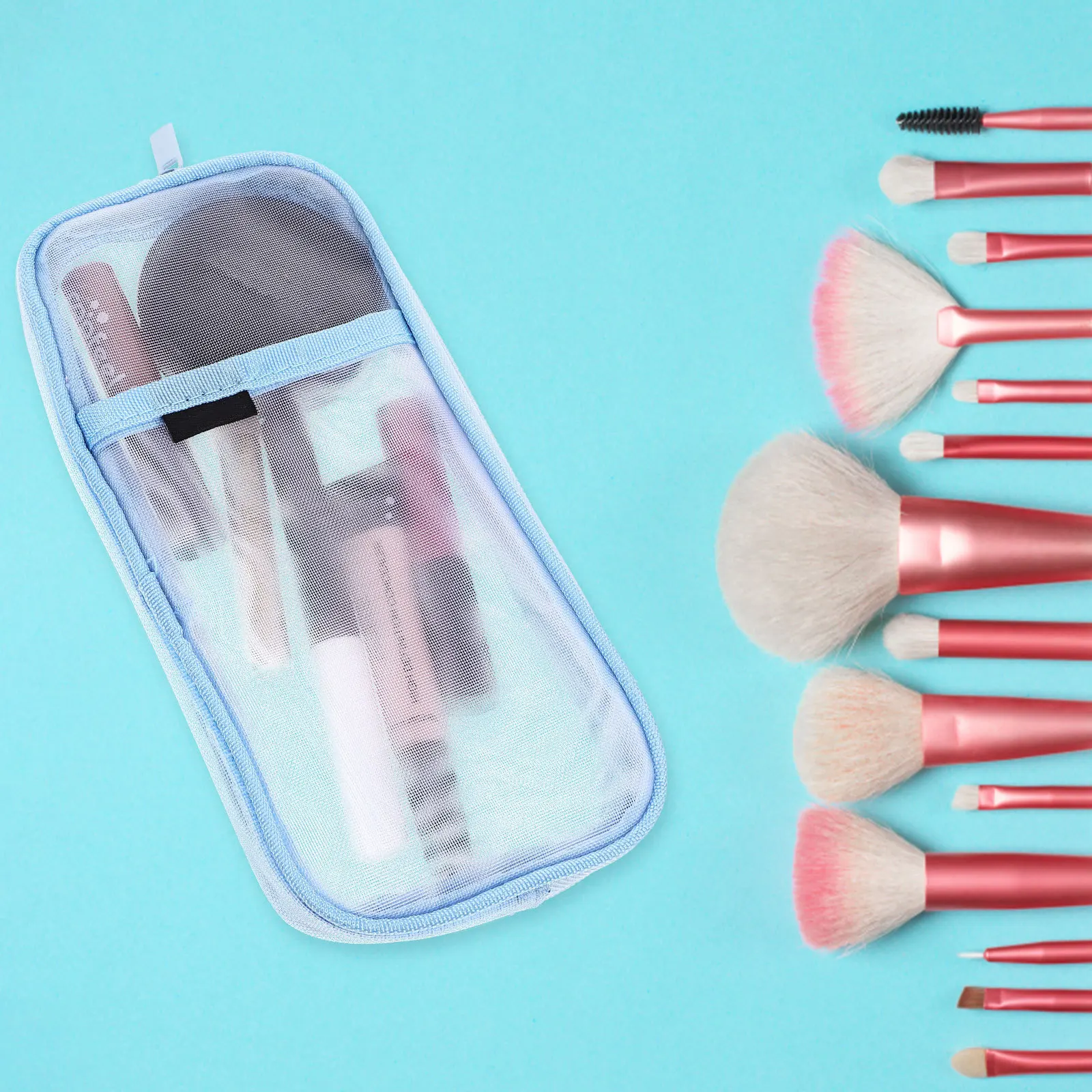 

Pencil Bag Large Capacity Mesh Organizer Double Layer Storage Pouch For Pens Pencils Calculator Travel Zipper