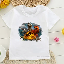 Jurassic Park T Shirt Jurassic World Dominion Tshirts Kids Dinosaur Clothes Boys Girls T Shirt Camisetas White Summer Tees Tops