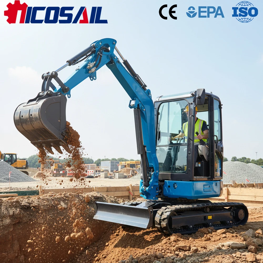 

3-тонный мини-экскаватор с гидравлическим приводом, одобренный CE, стандарт Евро-5, прочный, эффективный, с легким маневрированием, подходит для работы в узких пространствах