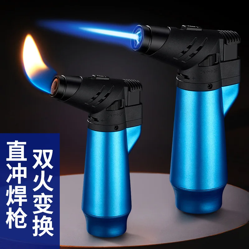 

2026 windproof lighter point moxibustion welding gun straight punch inflatable blue flame spray gun torch lighter lighters