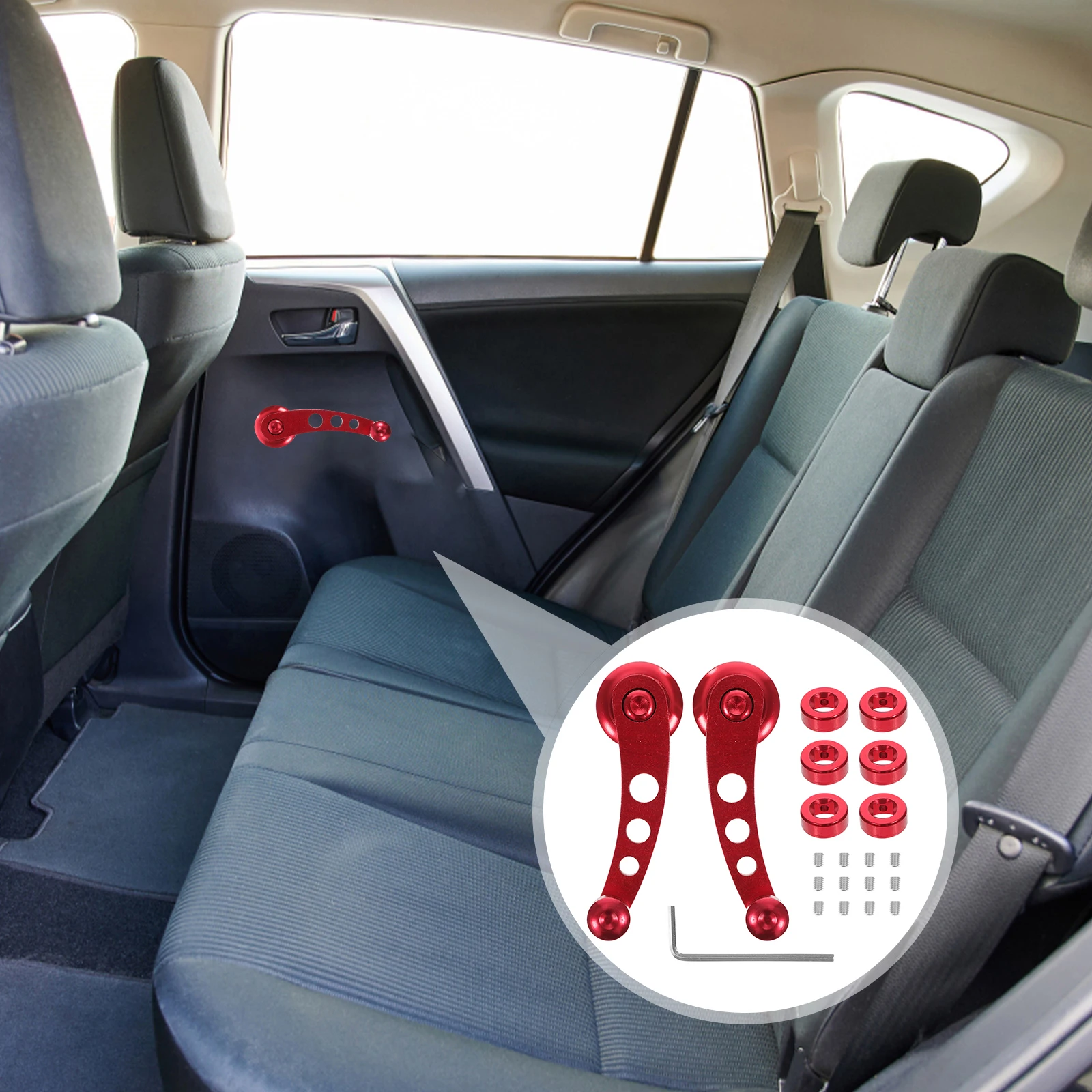 

1 set Car Window Crank Handles Universal Aluminum Door Winder Rocker for Manual Windows Mounting Hardware Included