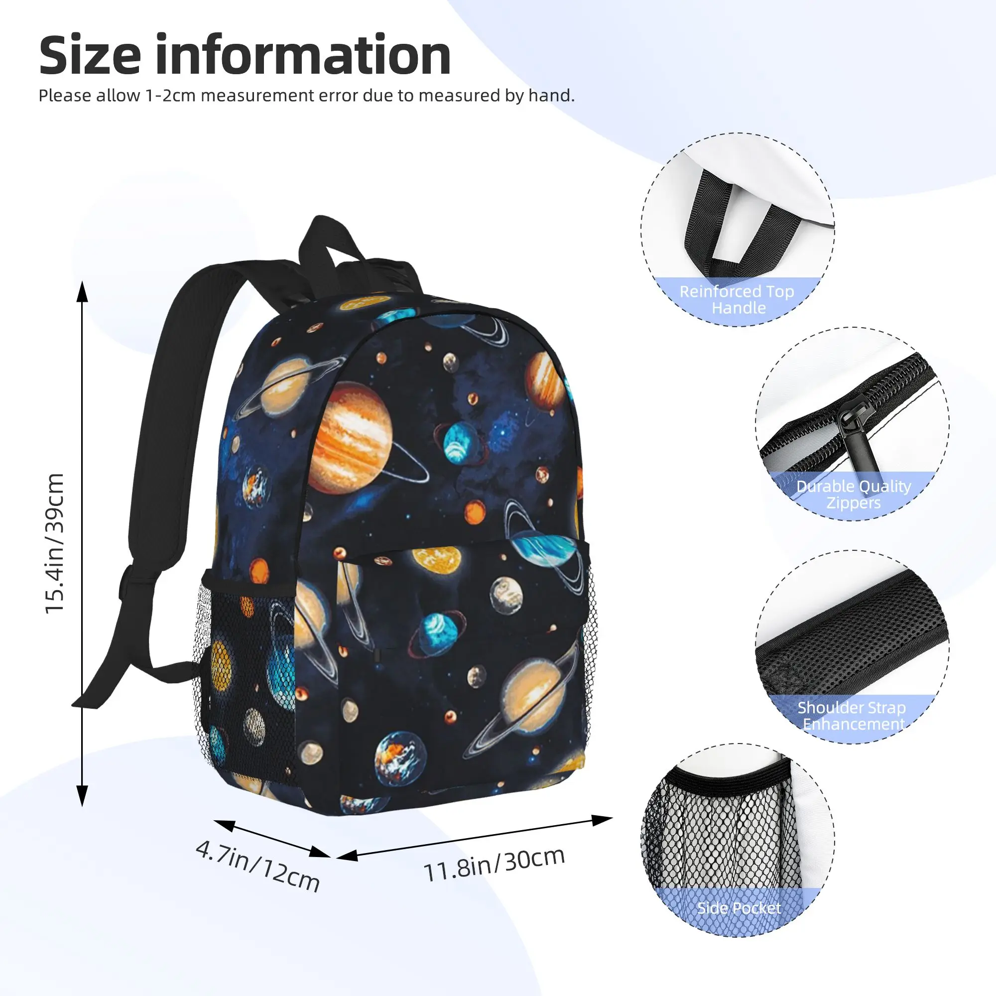 Solar System Space Planets Universe Backpack Hot Sale Daypack Boys Girls BookBag Shoulder Bags for Men Women School Bag