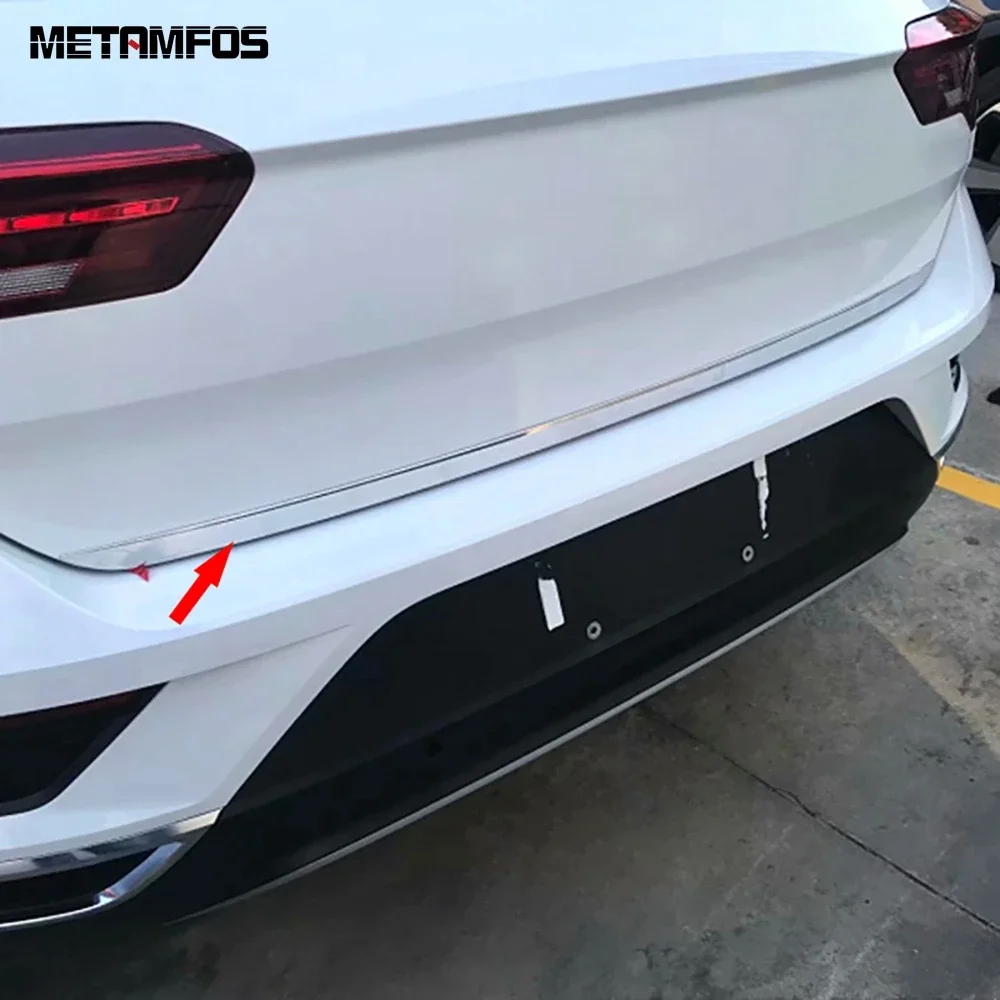 For Volkswagen VW T-ROC TROC 2018-2023 2024 2025 Rear Boot Door Trunk Cover Trim Tailgate Garnish Molding Strip Car Accessories