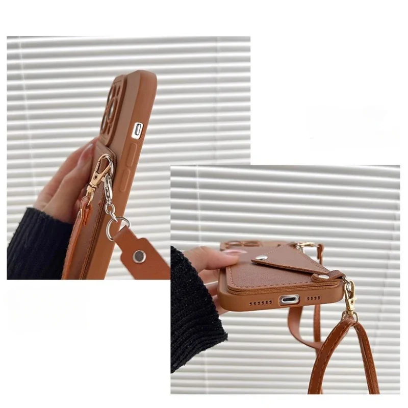 Crossbody Lanyard Hand Strap Love Leather Card Case for Samsung Galaxy A15 A25 A35 A55 A05 A05S 5G Cover