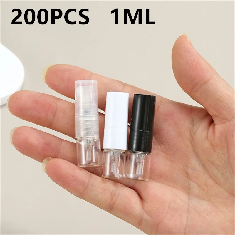 20/50/100/200pcs 1ML Portable Glass Spray Bottle Refillable Bottle Direct Pumping Sample Dispenser Fine Spray Perfume Bottle ﻿