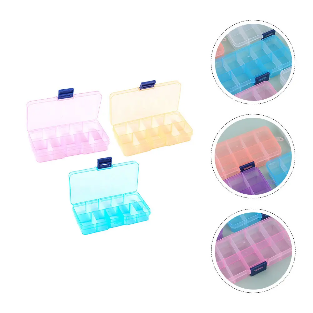 

Набор из 3 пластиковых контейнеров для хранения: многофункциональный органайзер для украшений, утолщенный прозрачный контейнер для браслетов, булавок, бусин, мелких поделок