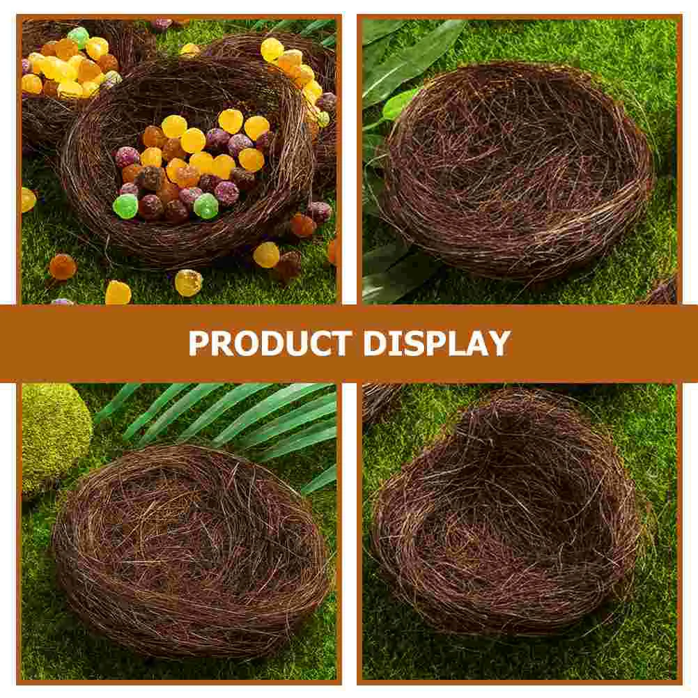 16 Pcs Cage Small Bird Nest Simulated Birdemic for Birdhouse Photography Props Decorations Silk