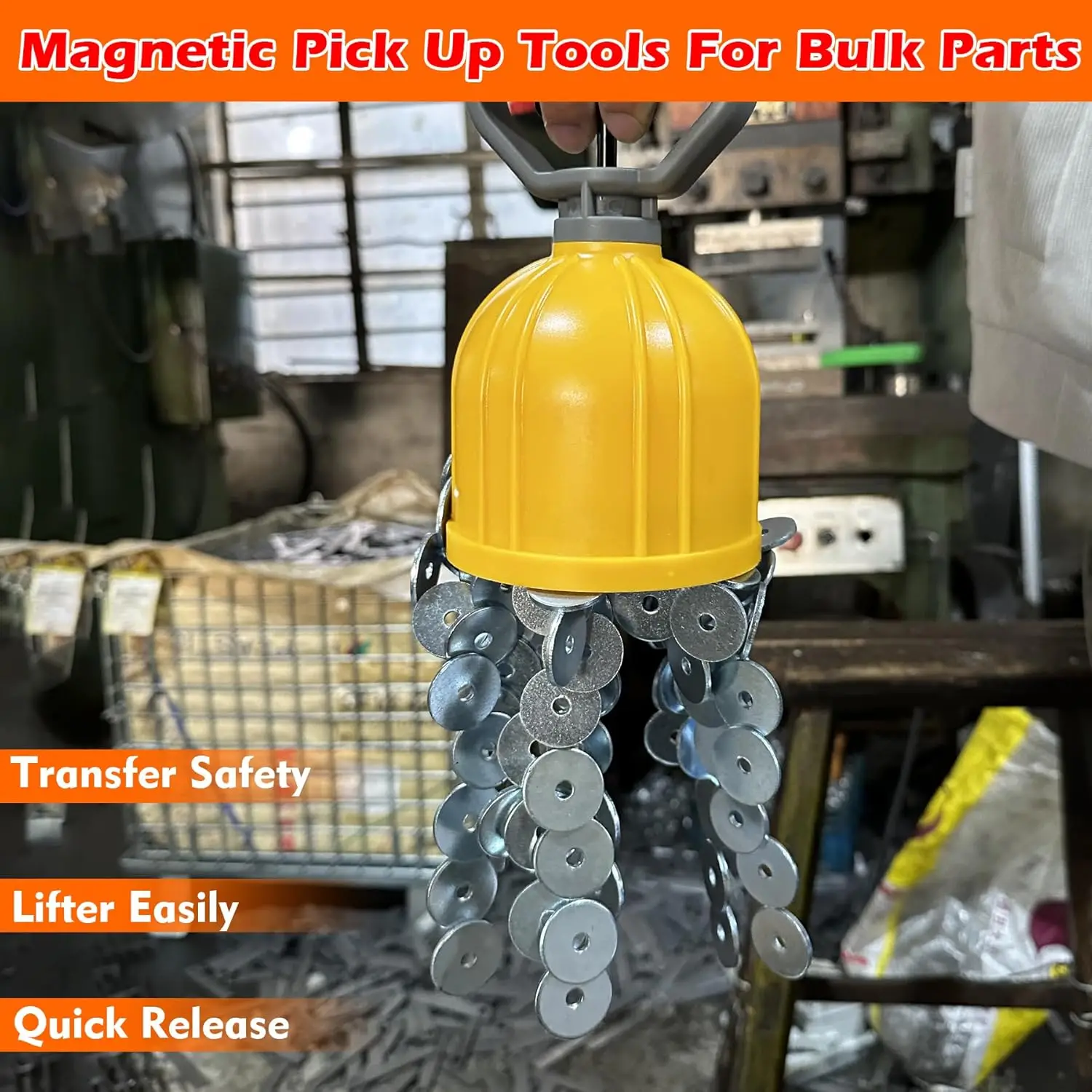 Strong Magnetic Bulk Parts Lifter Quick Release Pick-up Tool Powerful Material Handling Magnet for Transferring and Picking Up