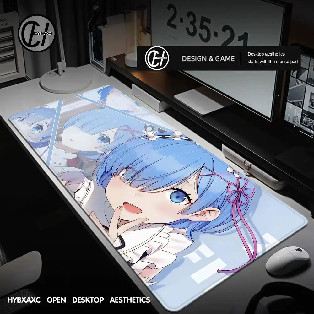 

Hot Selling Rem Mousepad Large Anti-Slip Re Zero Mouse Pad With Lock Edge HD Printing Desk Mat Durable Laptop Keyboard Pad