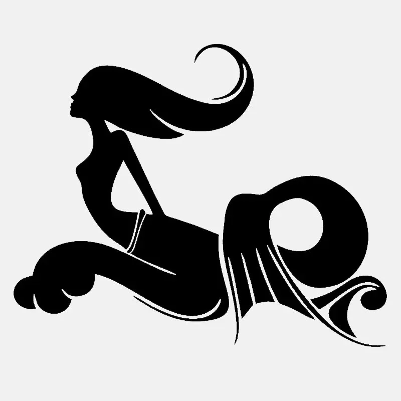 

Car Stickers Funny PC Decal Story Mermaid Ocean Inscription Car Decoration Stickers Creative Waterproof Black/white, 19cm*15cm