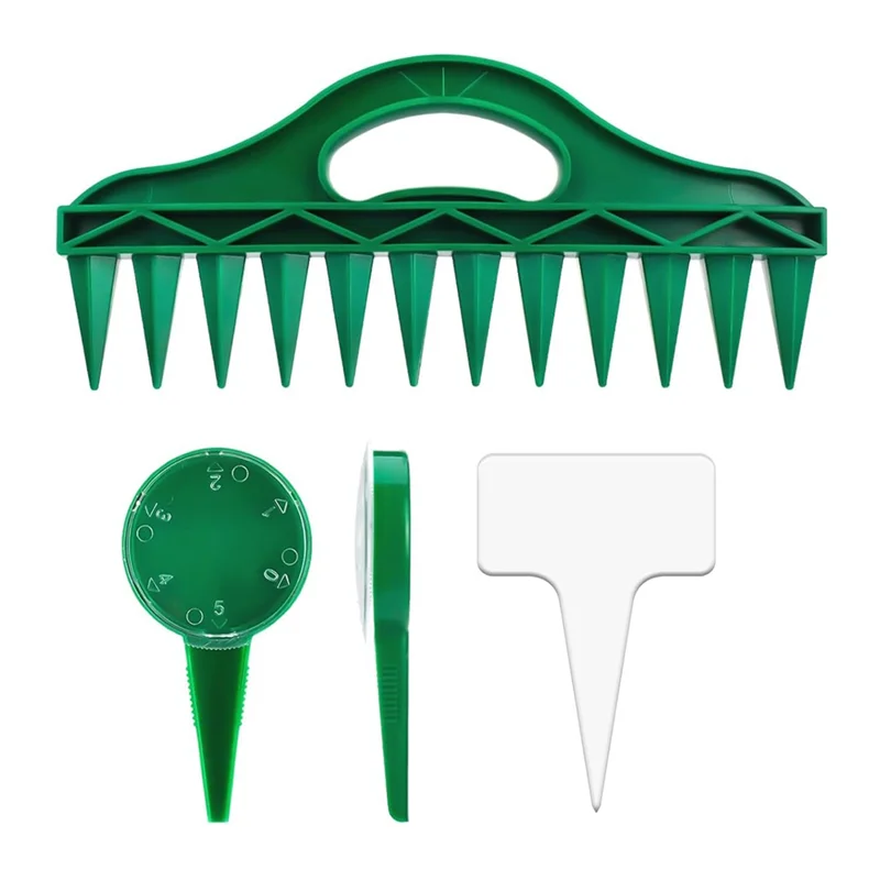 Набор диспенсеров для посева семян, кашпо для почвы с 12 отверстиями и прокладка для почвы для посадки семян с 24 этикетками для растений, прочный