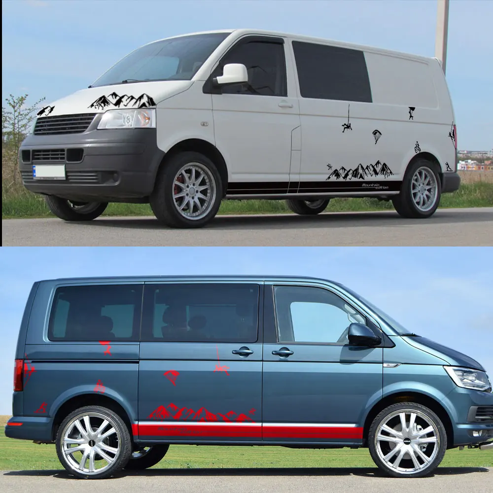 Picture 5: 4PCS Car Stickers For Volkswagen VW Transporter Bus T3 T4 T5 T6 Caravelle Multivan Camper Van Graphics Vinyl Decals Accessories