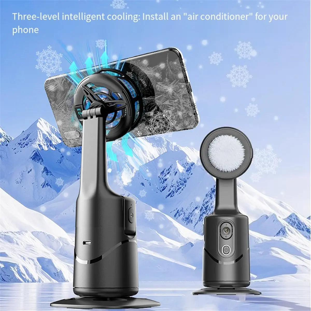 A86G Q12Pro AI Automatic Tracking Phone Holder with Remote Control Gesture Control 360° Rotating Phone Camera Holder