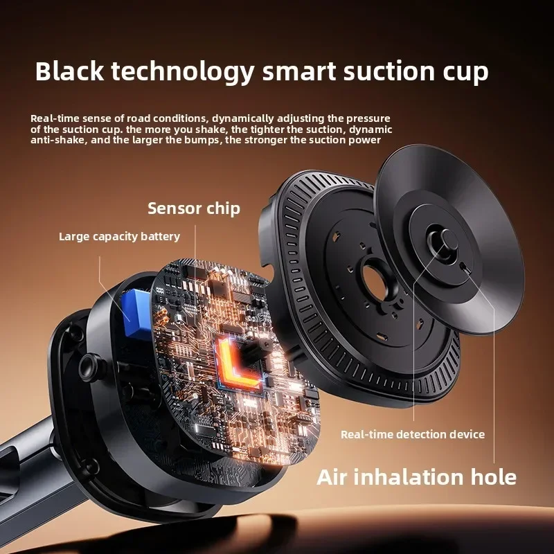 Elektryczny uchwyt samochodowy z zasysaniem próżniowym |   360 °   Regulacja + aluminium |   Kompatybilny z seriami DJI/AKASO/GoPro/Insta360 — zdjęcie produktu 4