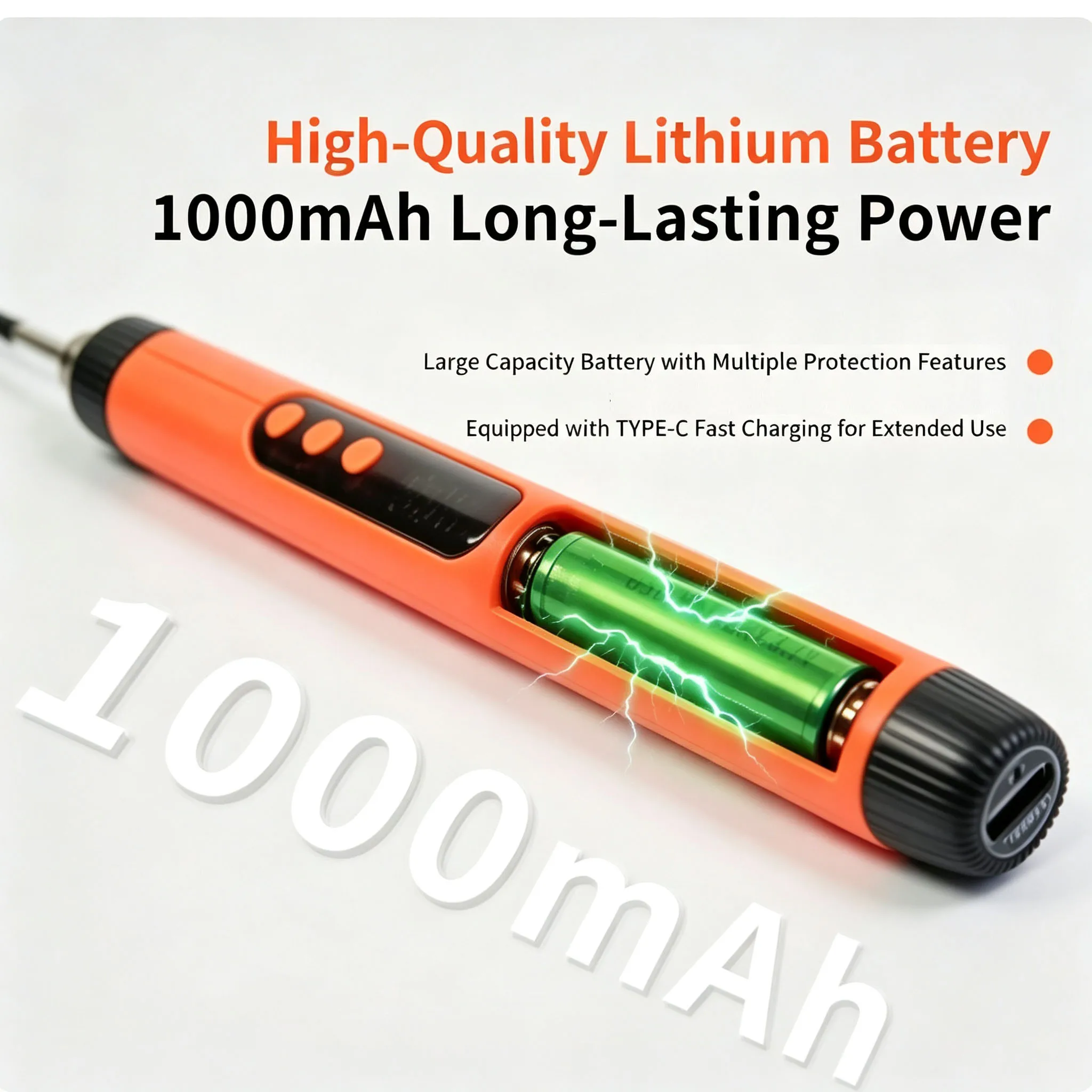 USB Soldering Iron Mini Small Soldering Iron Set Portable Household Type-C Interface 600mAh Battery Adjustable Temperature