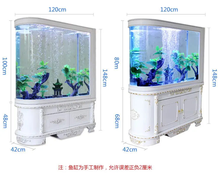 Fish tank, living room, screen partition, household large and medium-sized ecological water free goldfish tank