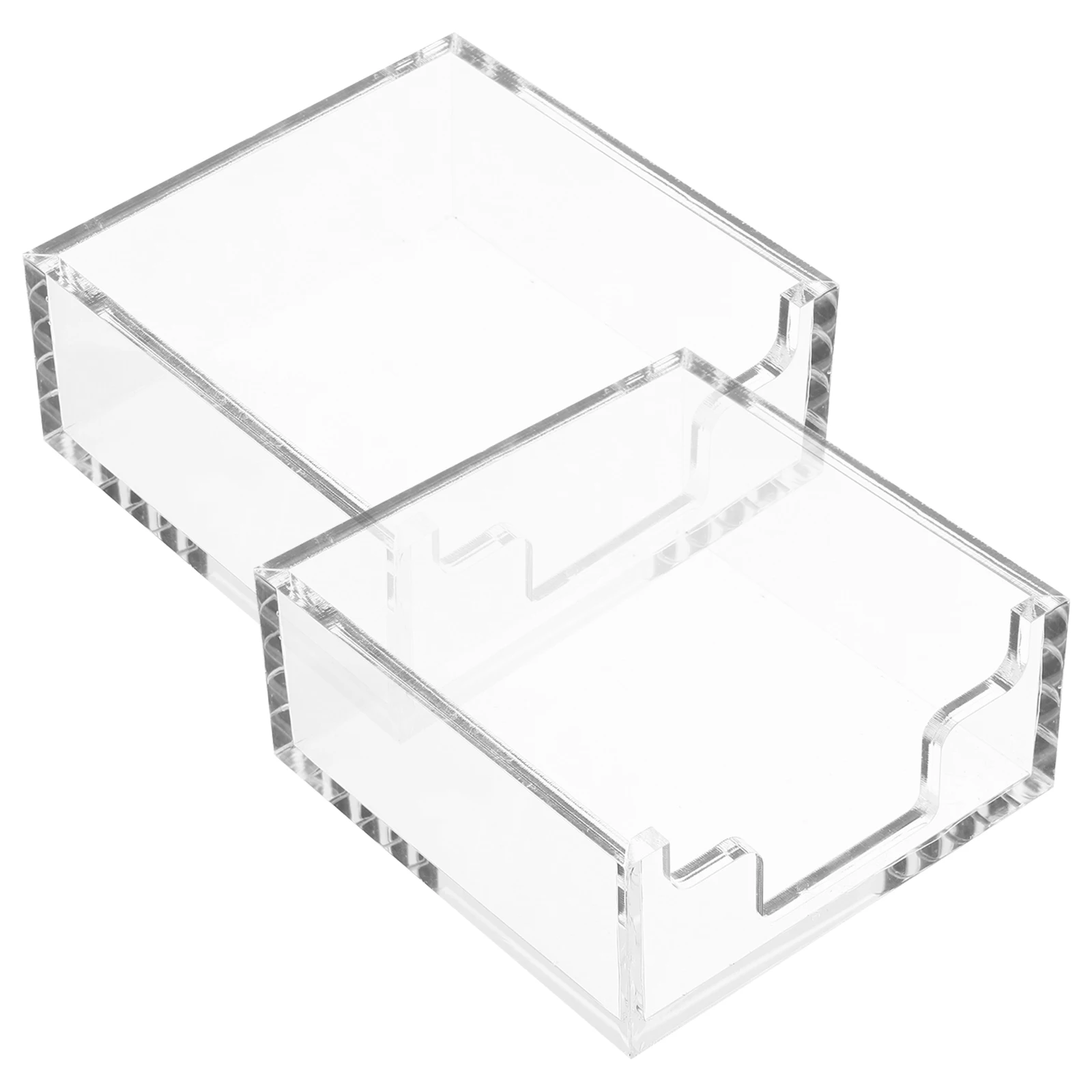 

2 Pcs Desktop Note Box Memo Pads Holder Paper Organizer for Office Notes Dispenser