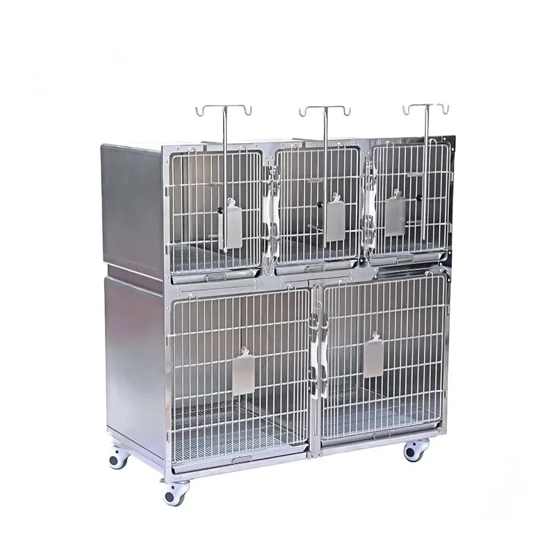 Customized pet cage Metal Kennels 4 position Stainless Steel Pet Cage