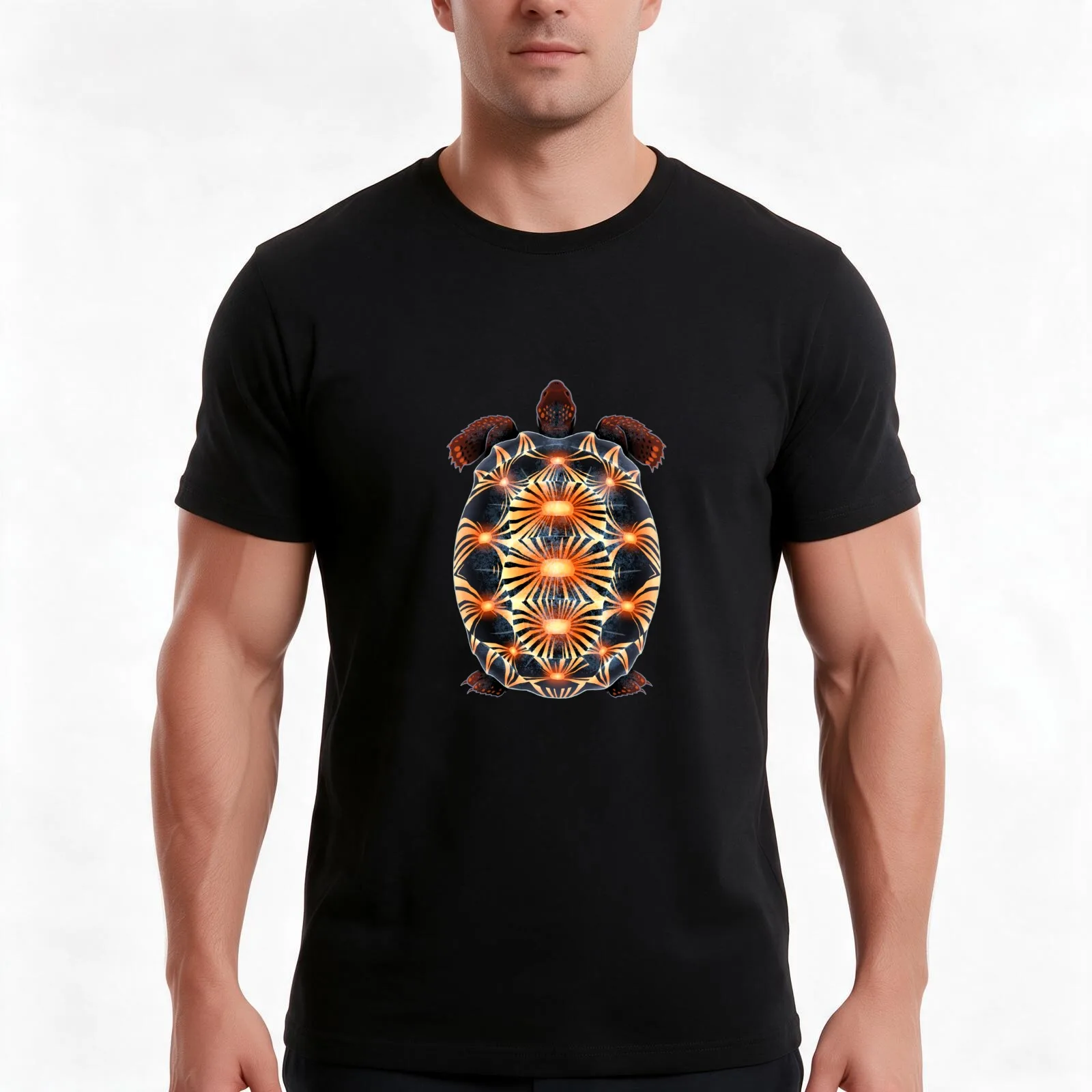 Radiated Tortoise T-Shirt Summer Casual Cotton Tee Oversized Streetwear Tops Vintage Graphic Print Loose Fit Short Sleeve