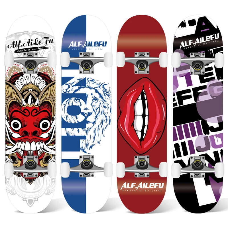 Cheap Wholesale Design Your Own Custom Maple Wood Professional Butterfly Board Double Rocker Anti-Slip Lightweight Skateboards