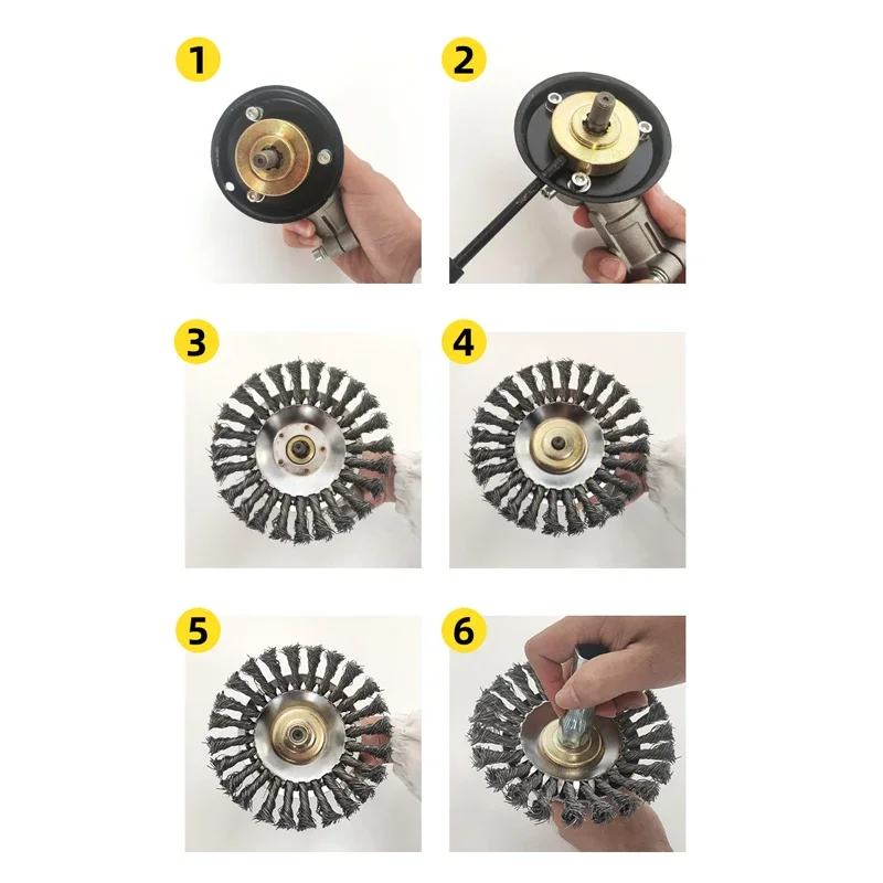 Imagem -06 - Polegadas Lawnmover Brushcutter Fio de Aço Grama Trimmer Cabeça de Corte de Ervas Daninhas Remoção Poeira Jardim Ferramenta Elétrica para Gramado Mover Kits 6
