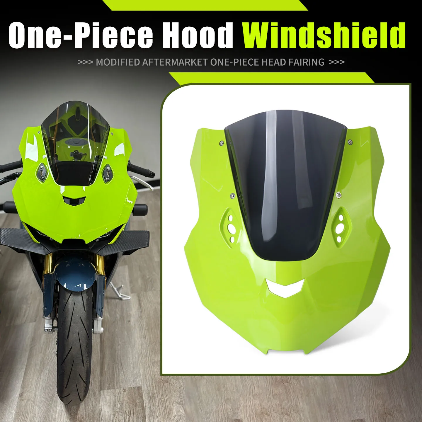 For ZXJC 500RR 500 RR Motorcycle One-Piece Hood Competitive Windshield With Raised Windscreen Deflectors Wind Screen