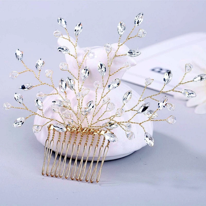 Rhinestone Hair Comb Wedding Hair Accessories Bride Hair Comb Rhinestone Wedding Headbands Crystal Bride's Tiaras Head Adornment