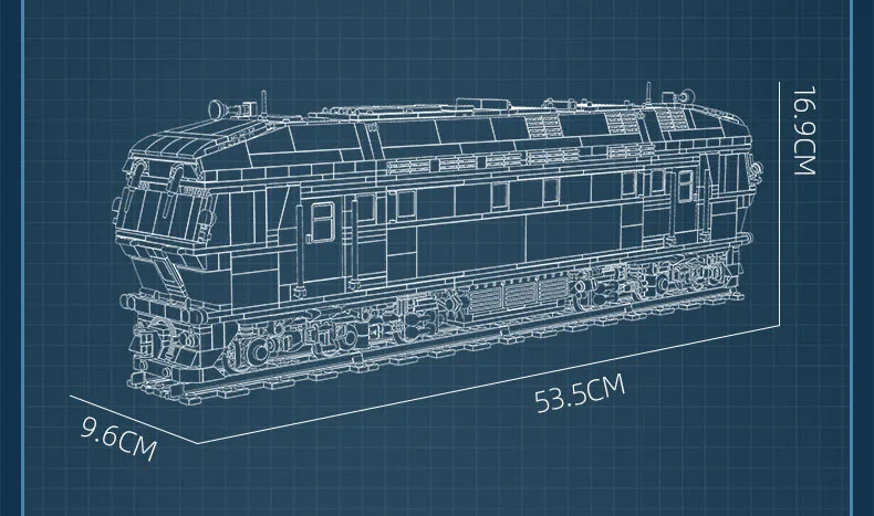 Sowjetische Eisenbahn-Bausteine TEP70 Diesel-Lokomotive Bausatz Ziegelzug Lernspielzeug Sammlung mit Licht – Detail 2