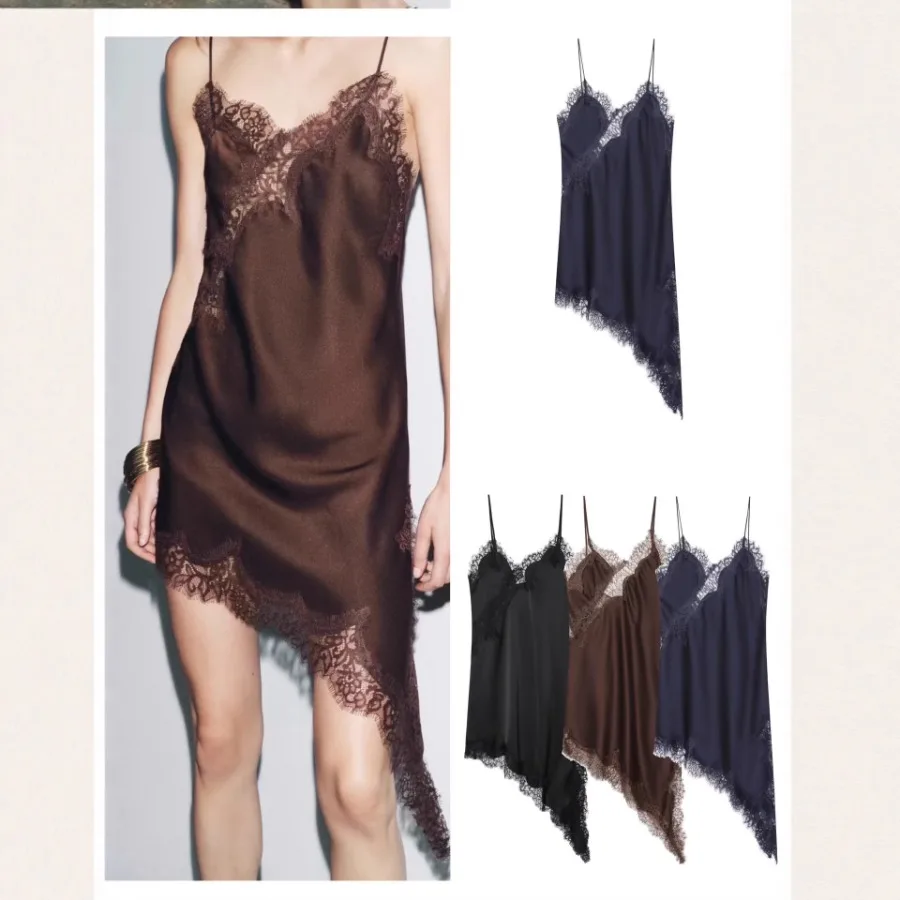 

【New style】NSSF homemade new style women's dress with lace asymmetrical sling dress 5919200
