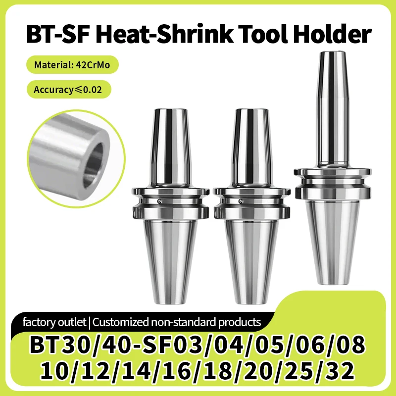BT30 BT40 Sintered Heat‑Shrink Tool Holder｜0.002 Ultra‑Precision SF Series 3‑12mm Shrink‑Fit Chuck