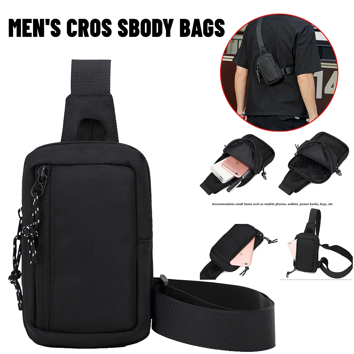 Men's Shoulder Oxford Chest Sg Crossbody Casual Travel Phone Bag