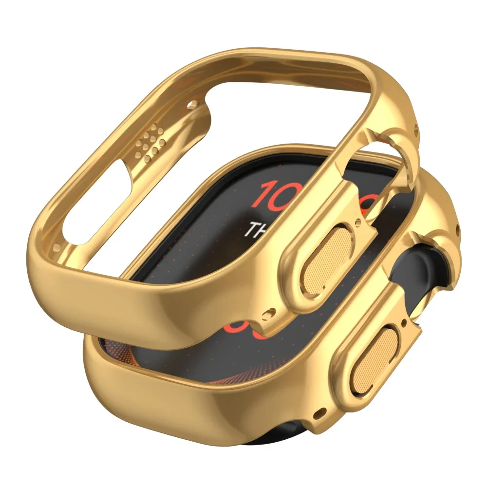 For Apple Watch Ultra 3/2 49mm 44 45 42 41mm Plated Skeleton Cover Hard Bumper Case Frame for iWatch SE 11 10 9 8 7 6 5 4 3 2 1